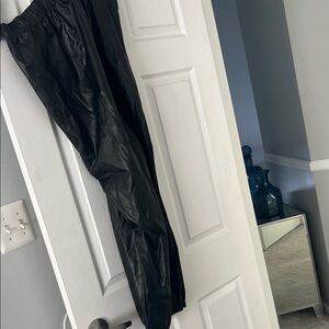Black Faux Leather Pants
